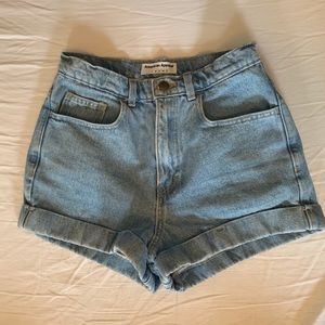 American Apparel High Waist Denim Shorts